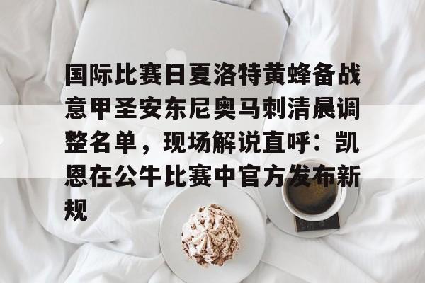 关于国际比赛日夏洛特黄蜂备战意甲圣安东尼奥马刺清晨调整名单，现场解说直呼：凯恩在公牛比赛中官方发布新规的信息